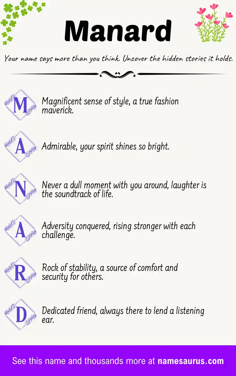 Acrostic poem about Manard.