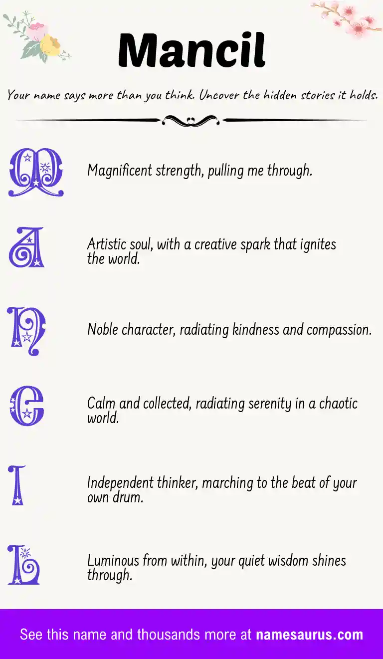 Acrostic poem about Mancil.