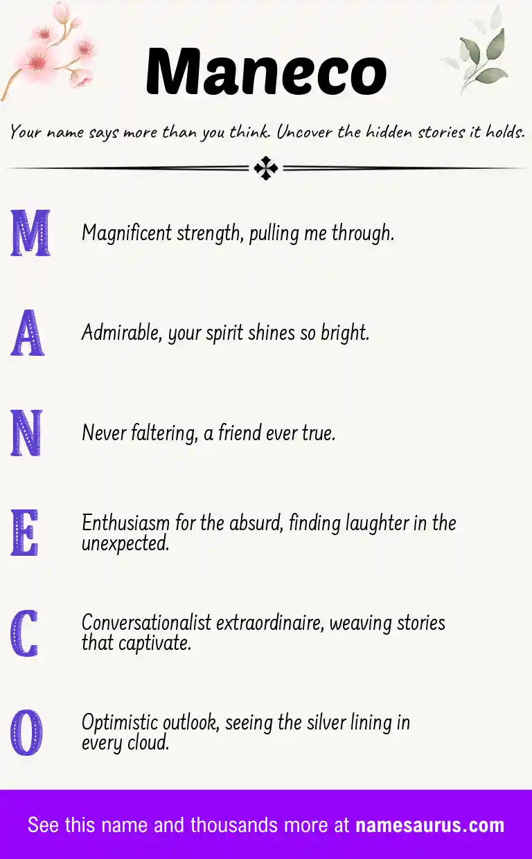Acrostic poem about Maneco.