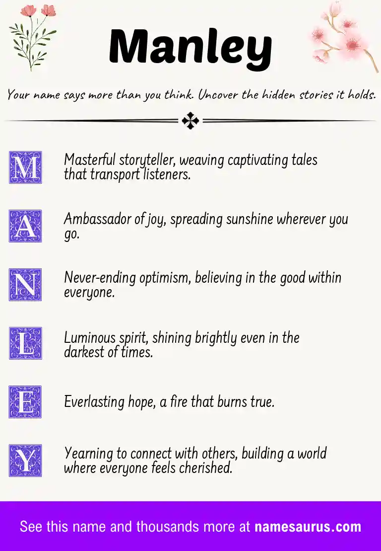 Acrostic poem about Manley.