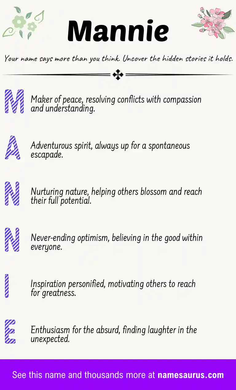 Acrostic poem about Mannie.