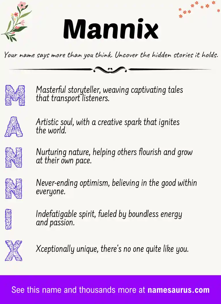 Acrostic poem about Mannix.