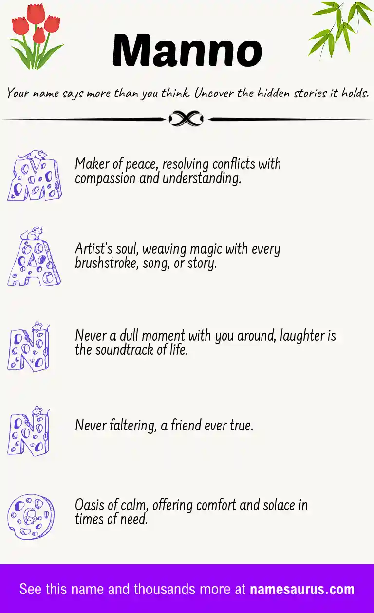 Acrostic poem about Manno.