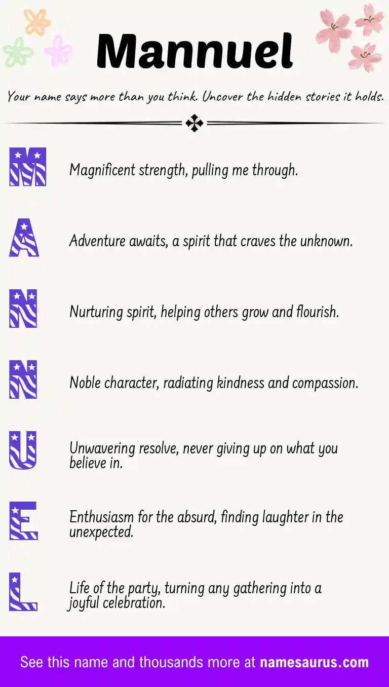 Acrostic poem about Mannuel.