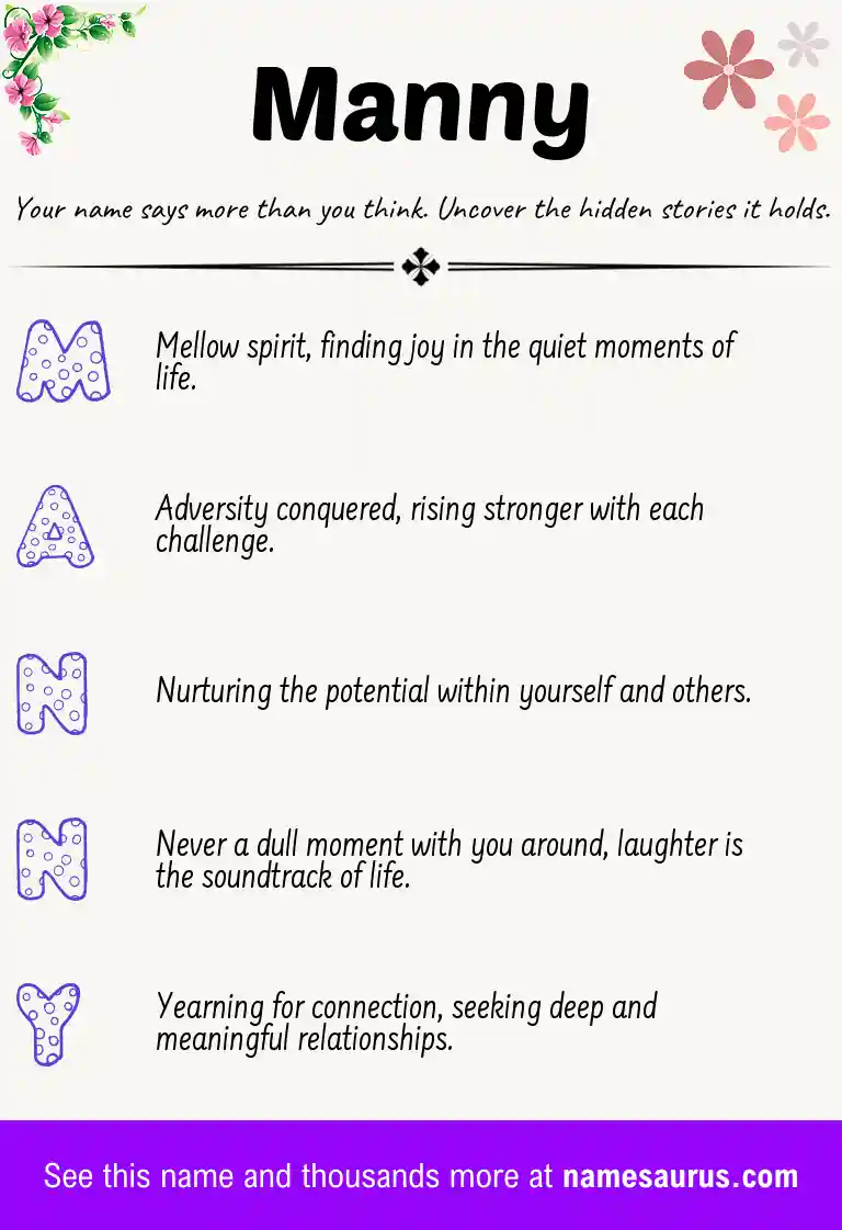 Acrostic poem about Manny.