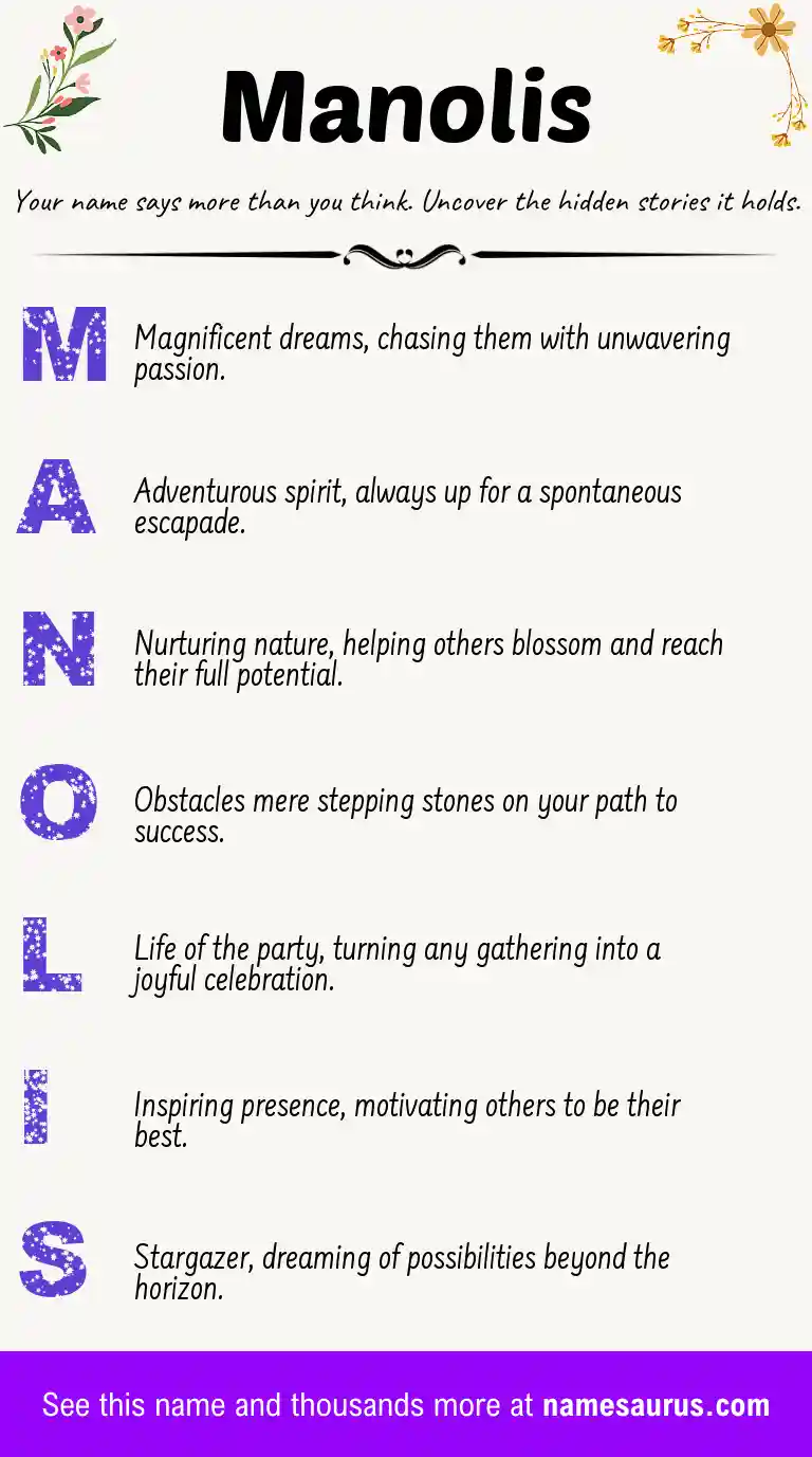 Acrostic poem about Manolis.