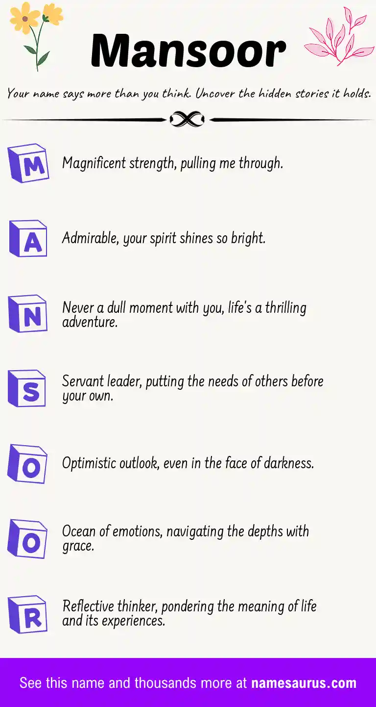 Acrostic poem about Mansoor.