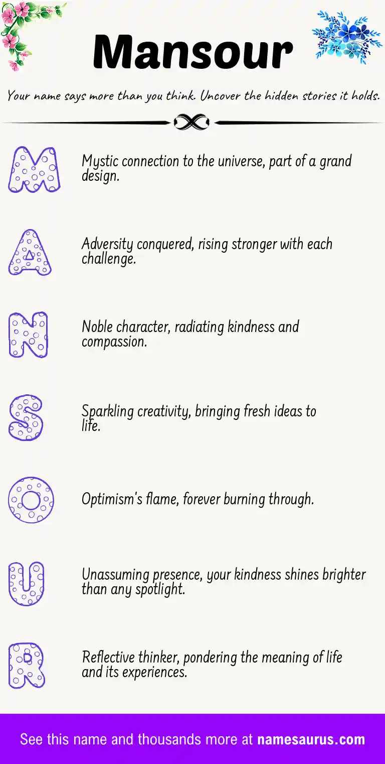 Acrostic poem about Mansour.