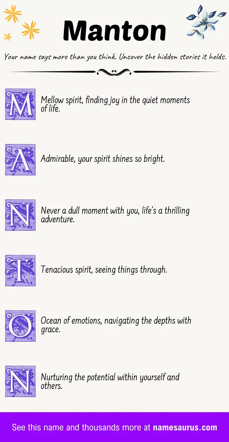 Acrostic poem about Manton.