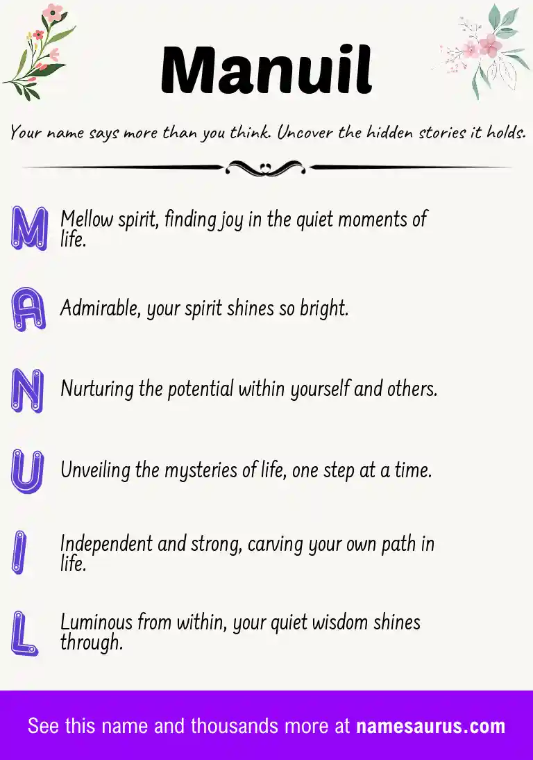Acrostic poem about Manuil.