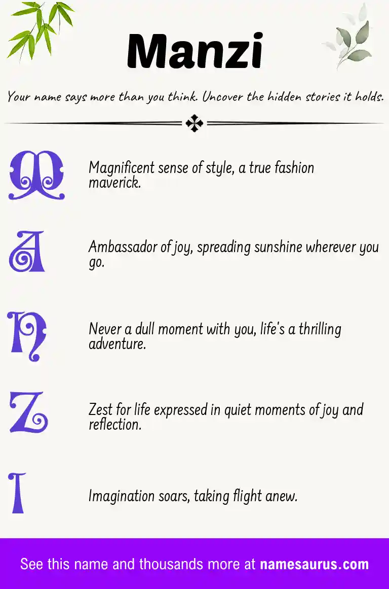 Acrostic poem about Manzi.