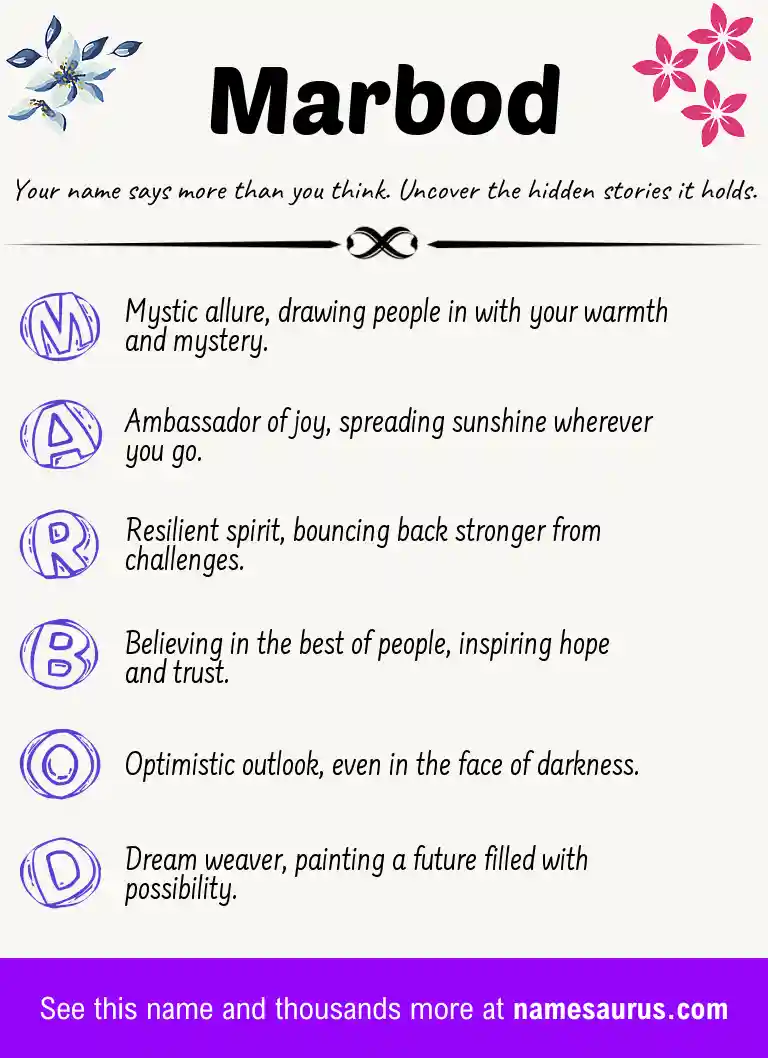 Acrostic poem about Marbod.