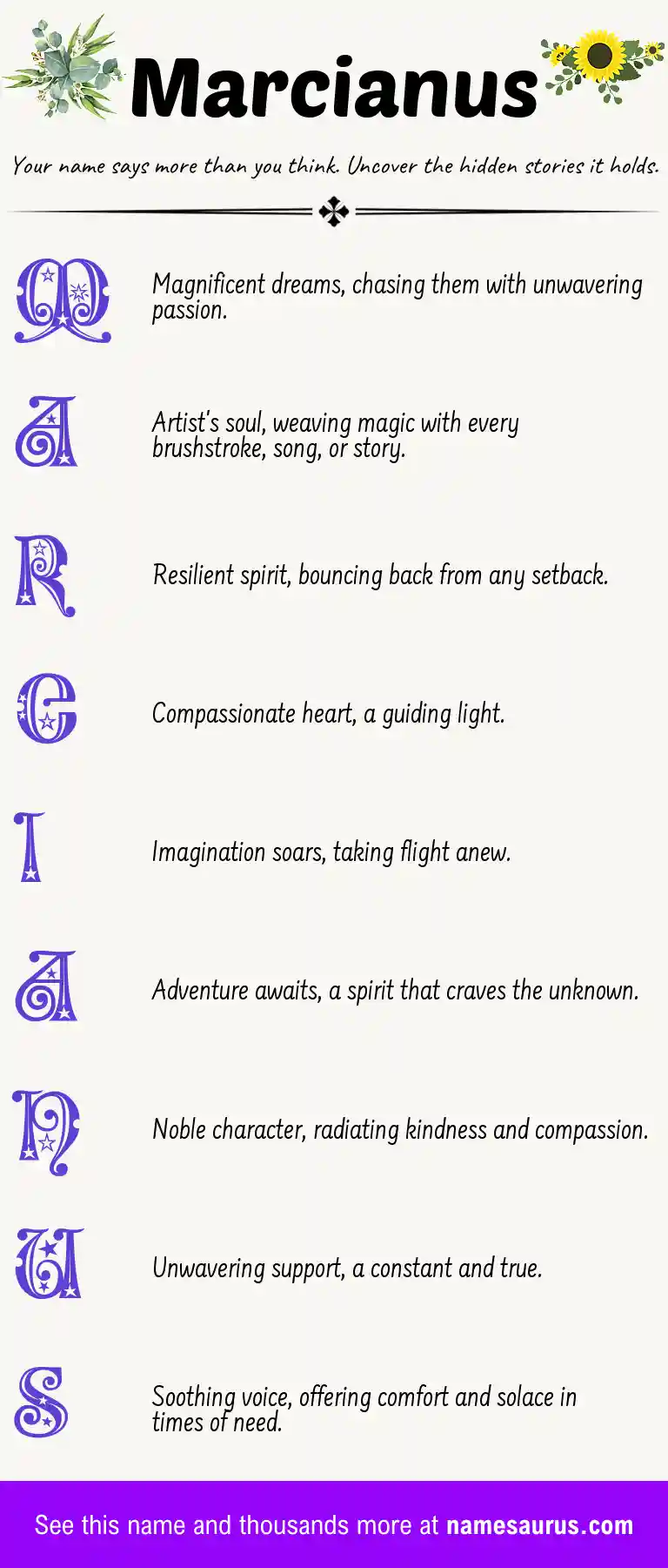 Acrostic poem about Marcianus.
