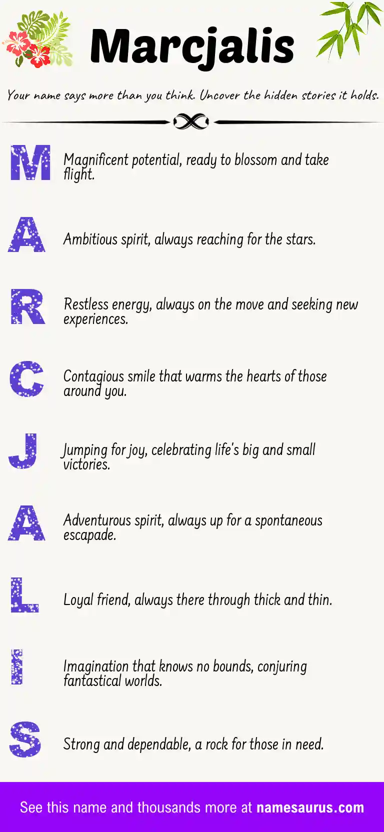 Acrostic poem about Marcjalis.