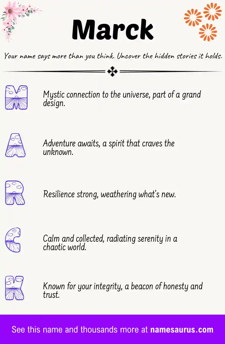 Acrostic poem about Marck.