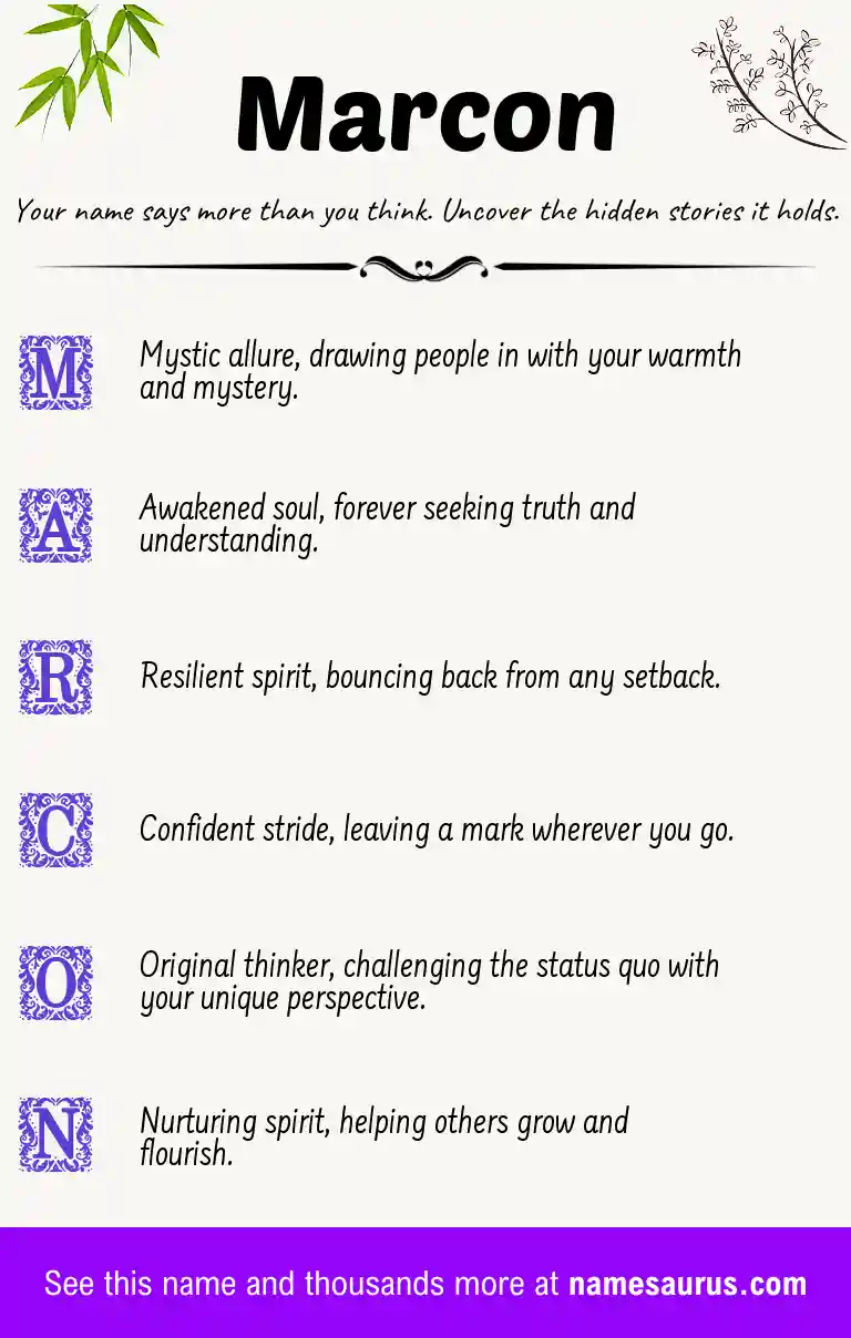 Acrostic poem about Marcon.
