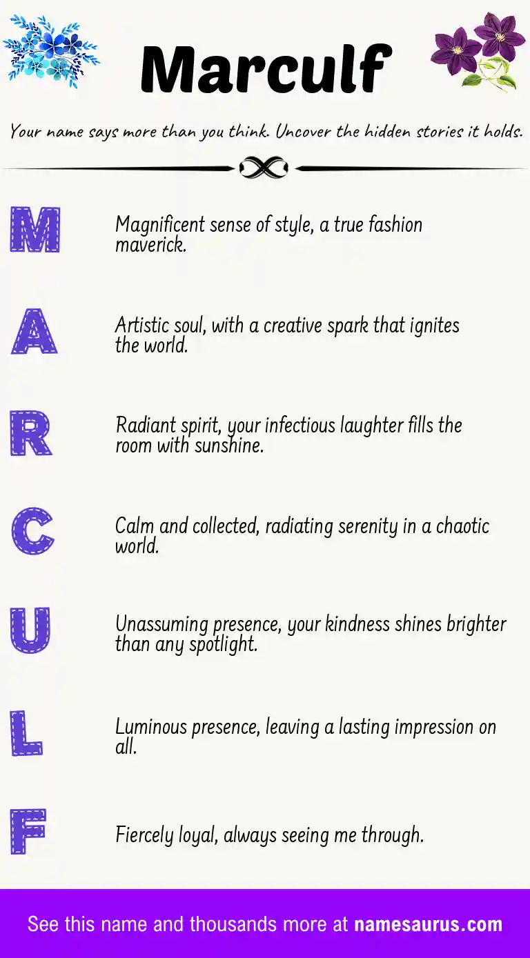 Acrostic poem about Marculf.