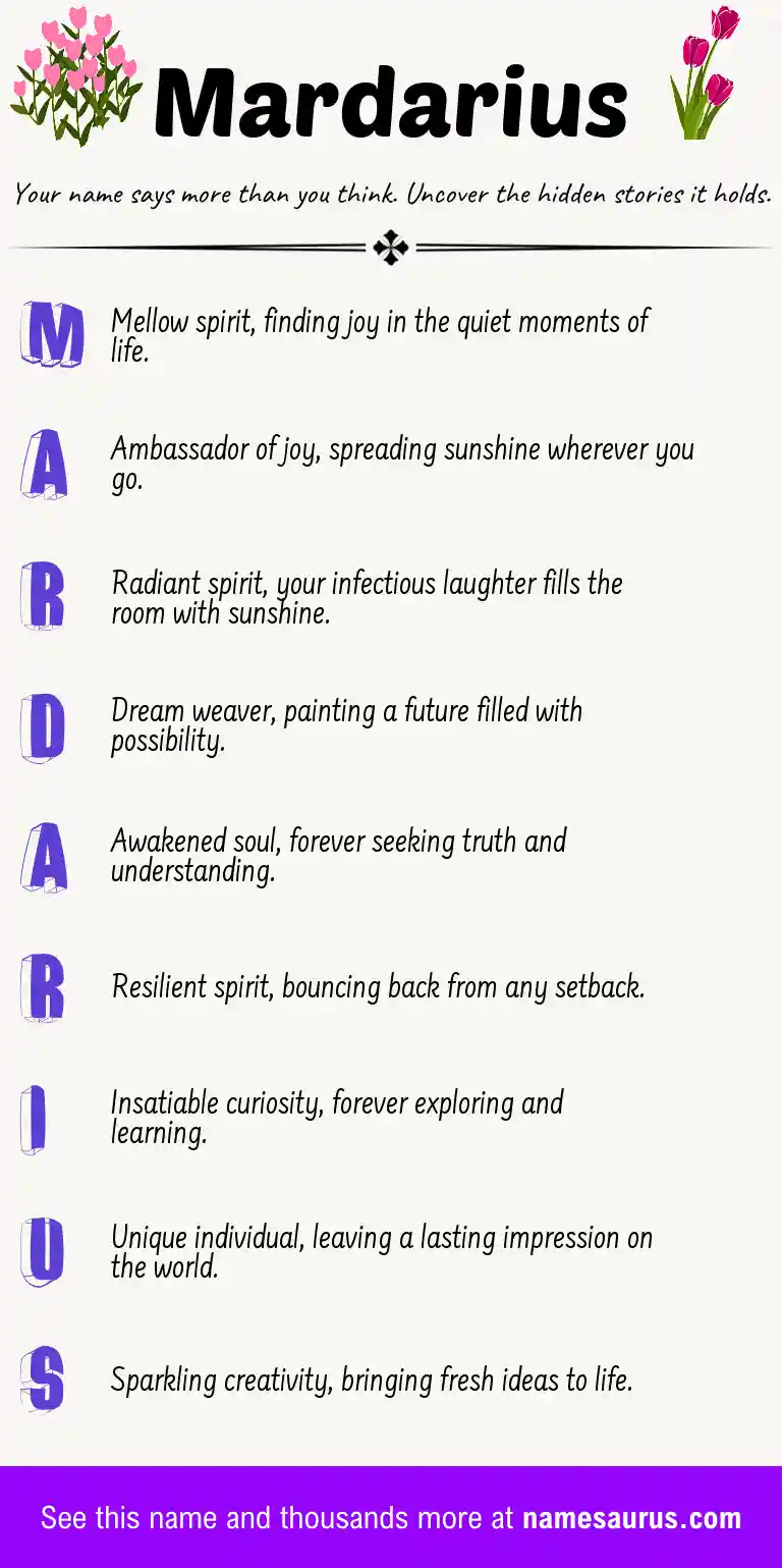 Acrostic poem about Mardarius.