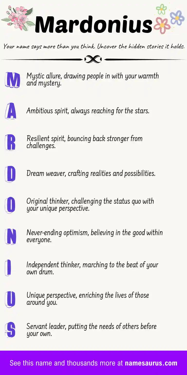 Acrostic poem about Mardonius.