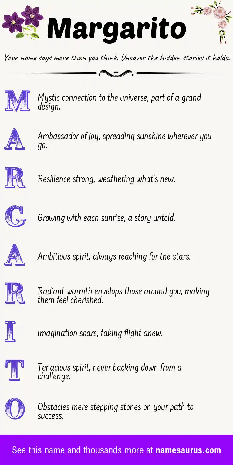 Acrostic poem about Margarito.