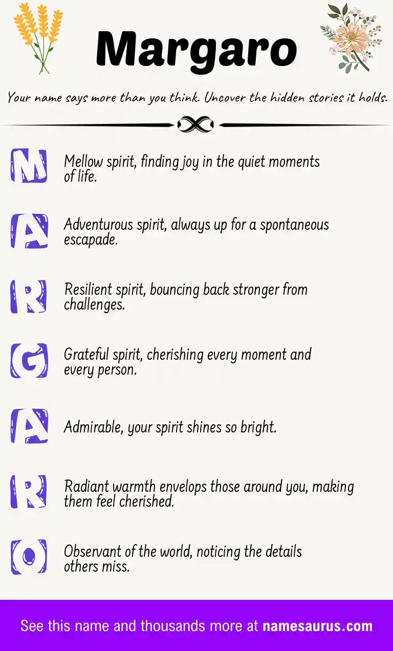 Acrostic poem about Margaro.