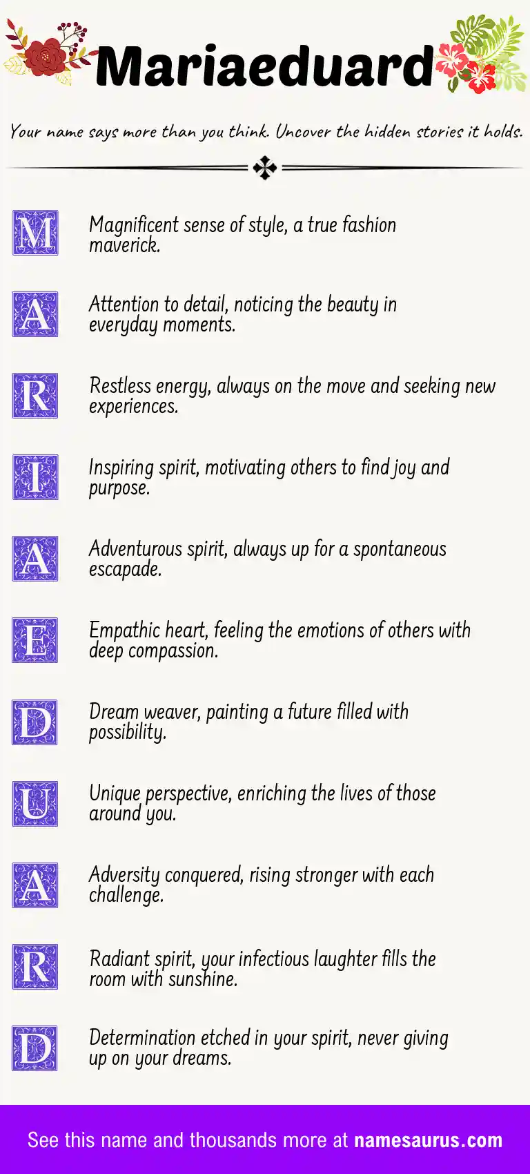 Acrostic poem about Mariaeduard.