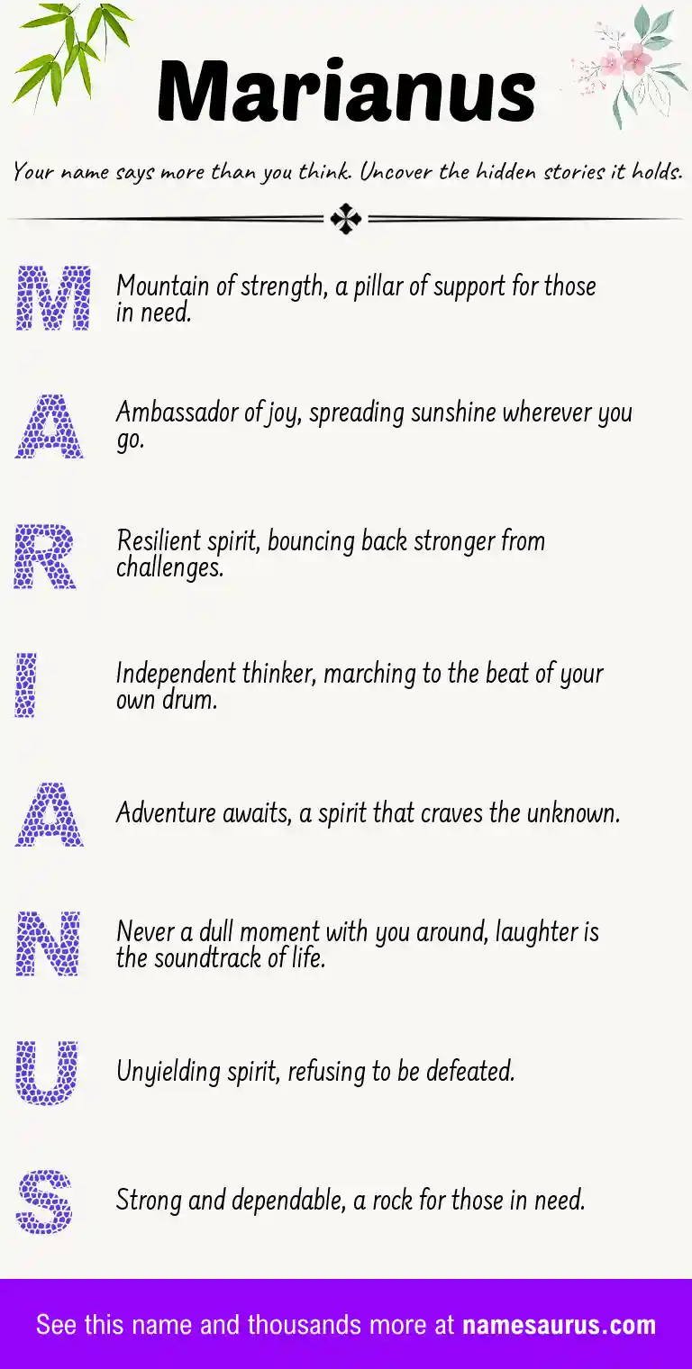 Acrostic poem about Marianus.