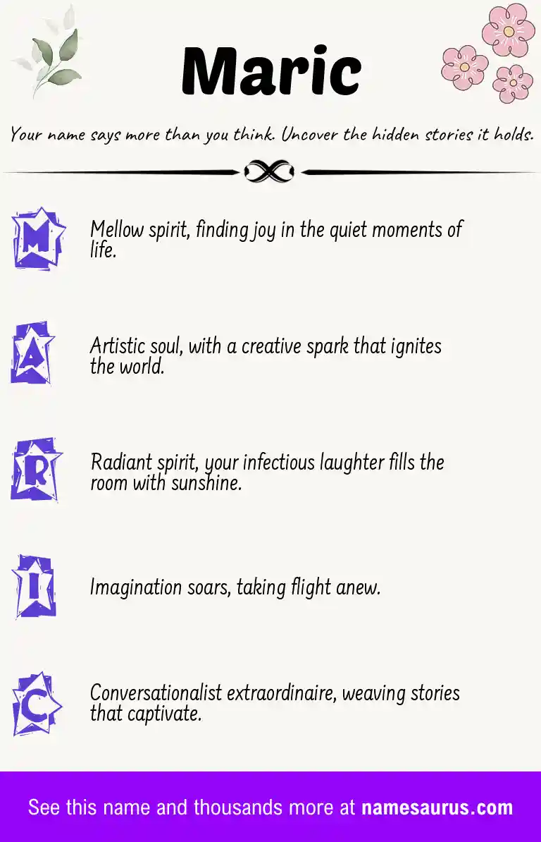 Acrostic poem about Maric.