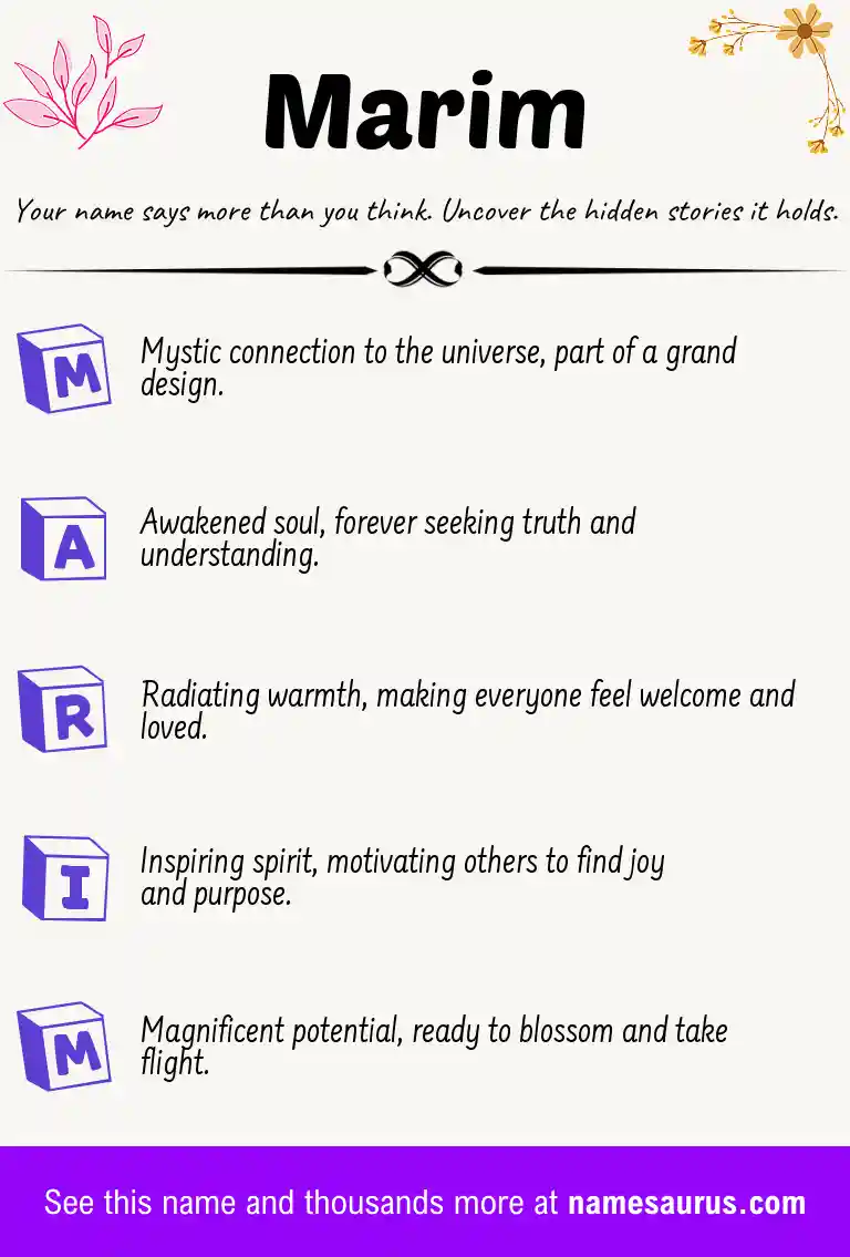 Acrostic poem about Marim.