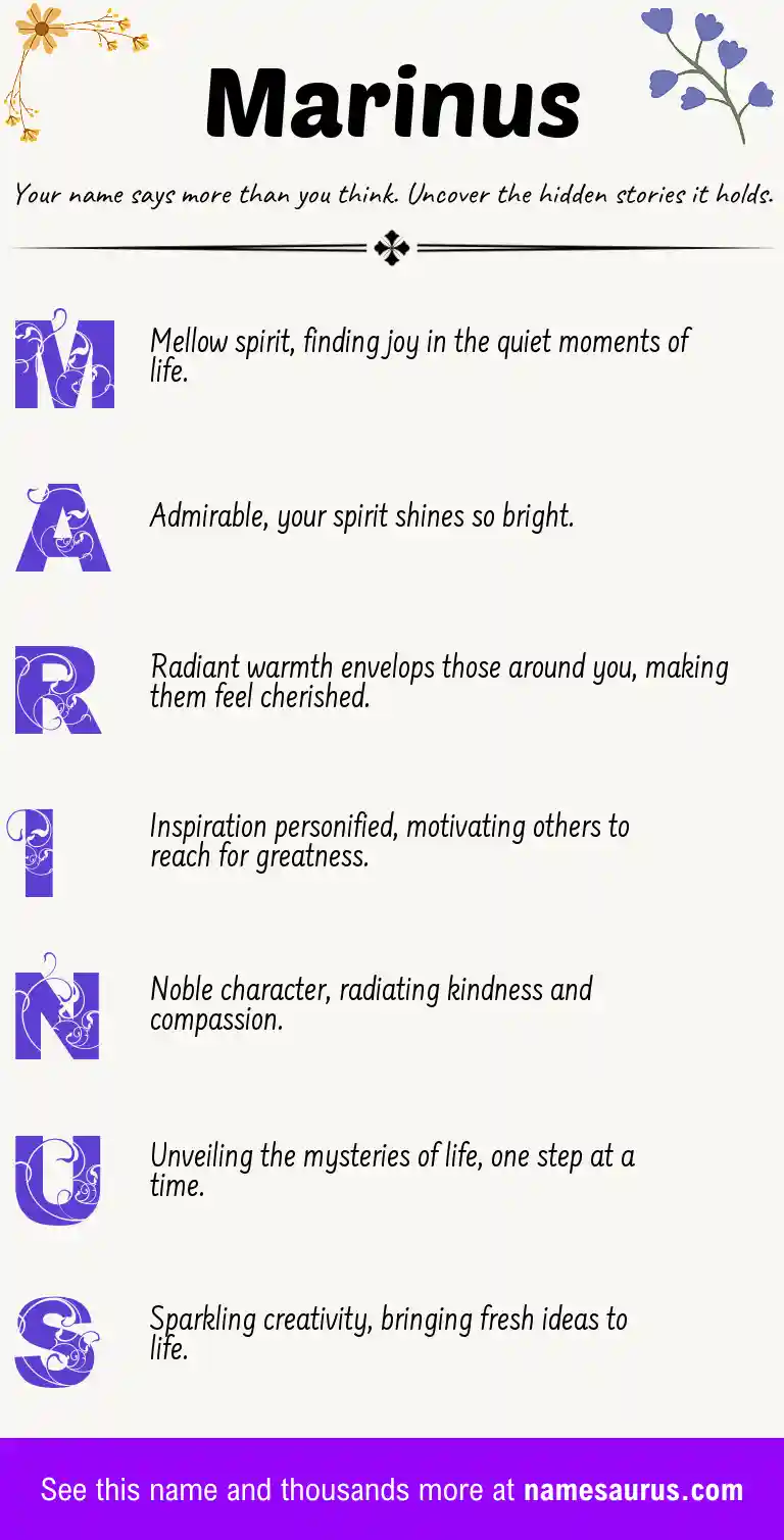 Acrostic poem about Marinus.