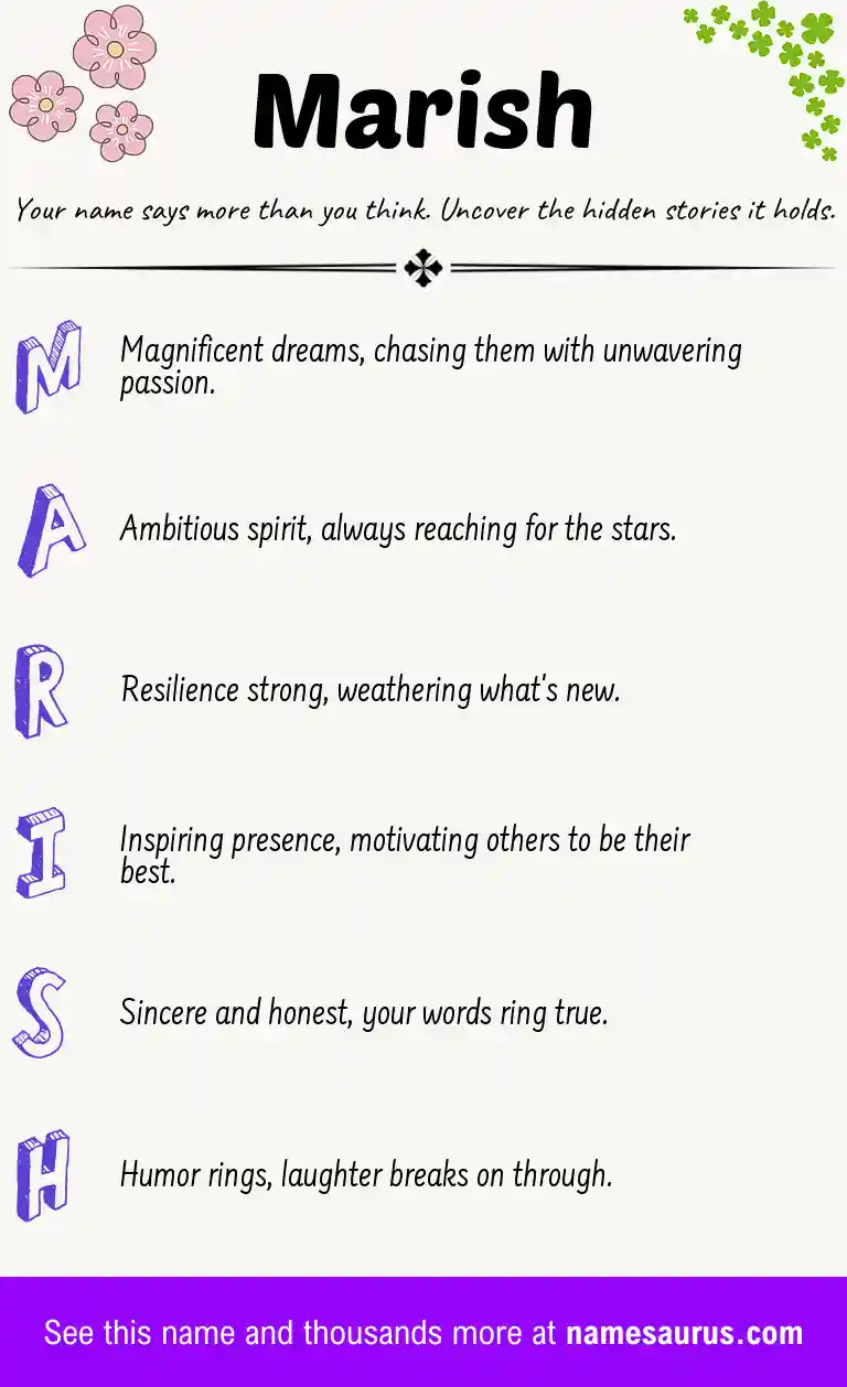 Acrostic poem about Marish.