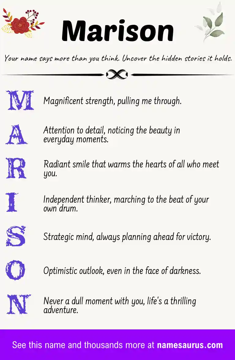 Acrostic poem about Marison.