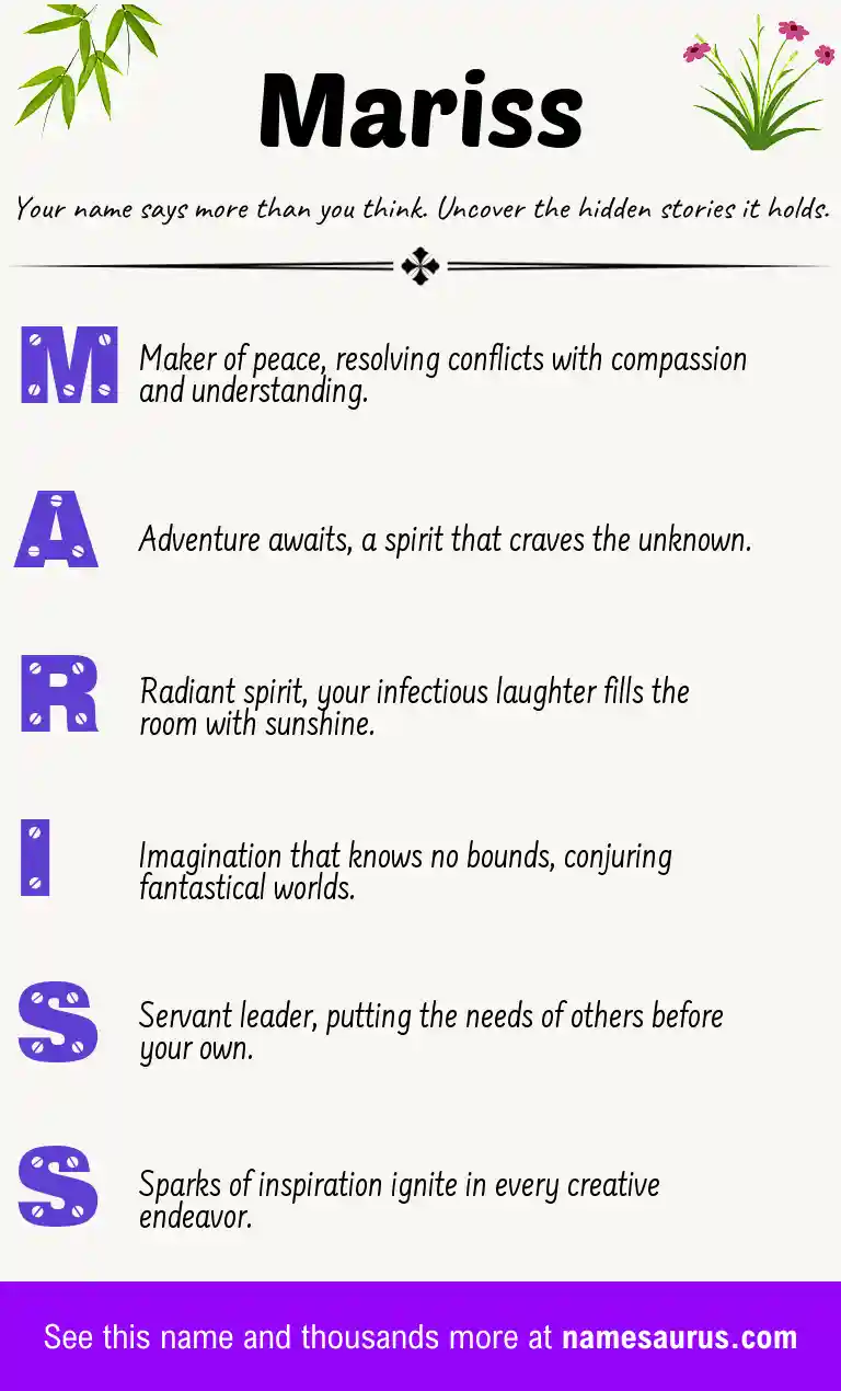 Acrostic poem about Mariss.