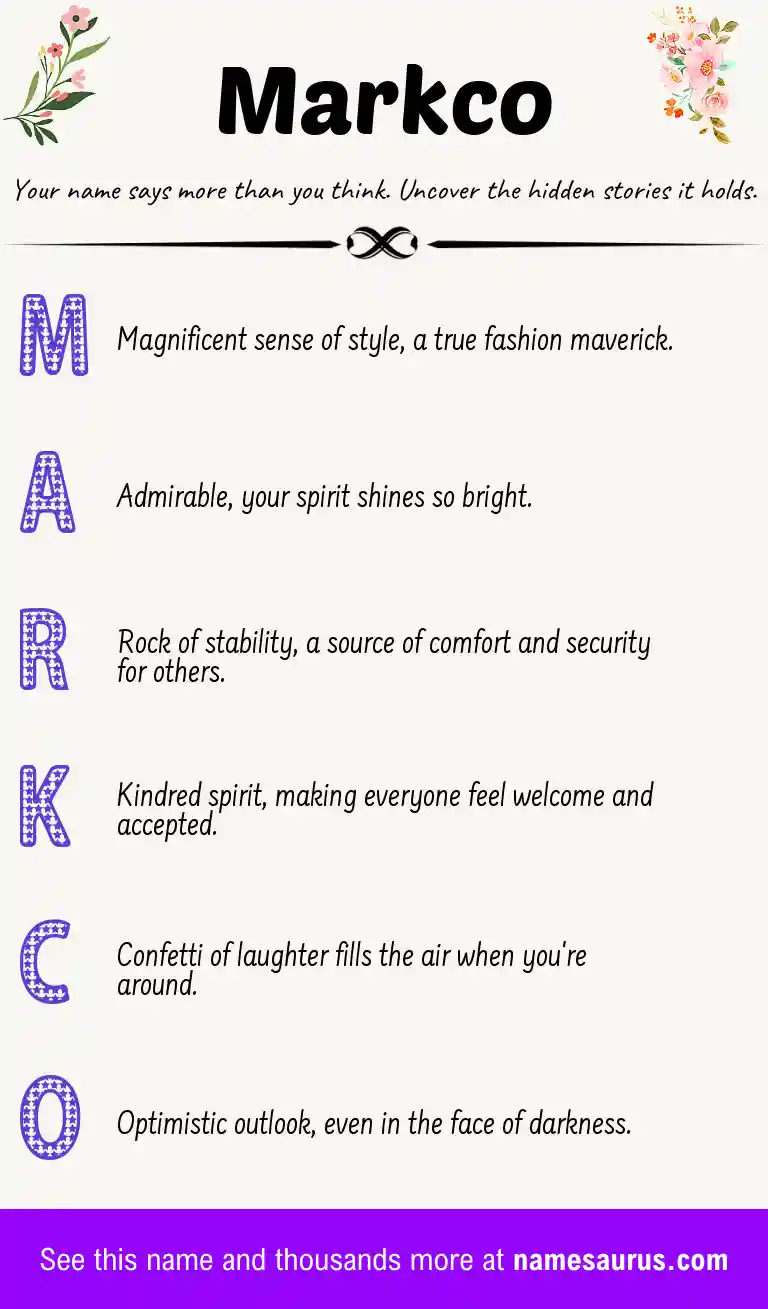 Acrostic poem about Markco.
