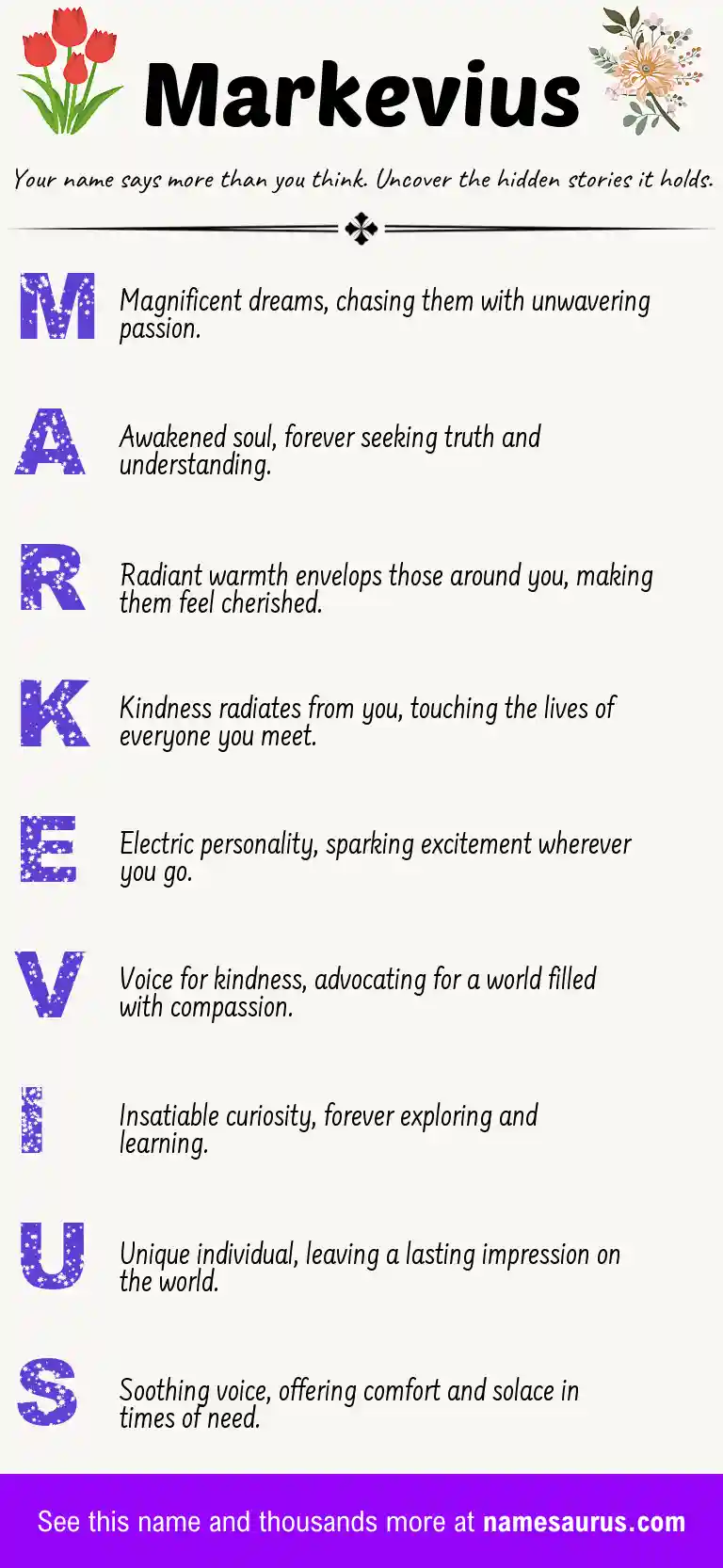 Acrostic poem about Markevius.