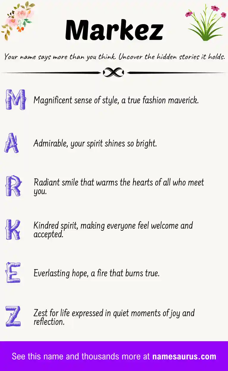 Acrostic poem about Markez.