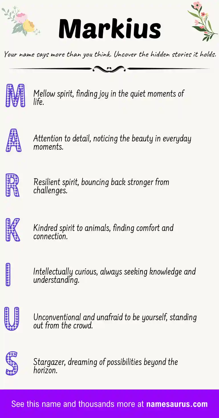 Acrostic poem about Markius.