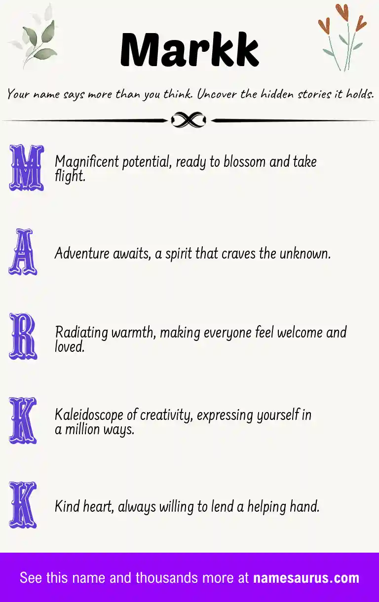 Acrostic poem about Markk.