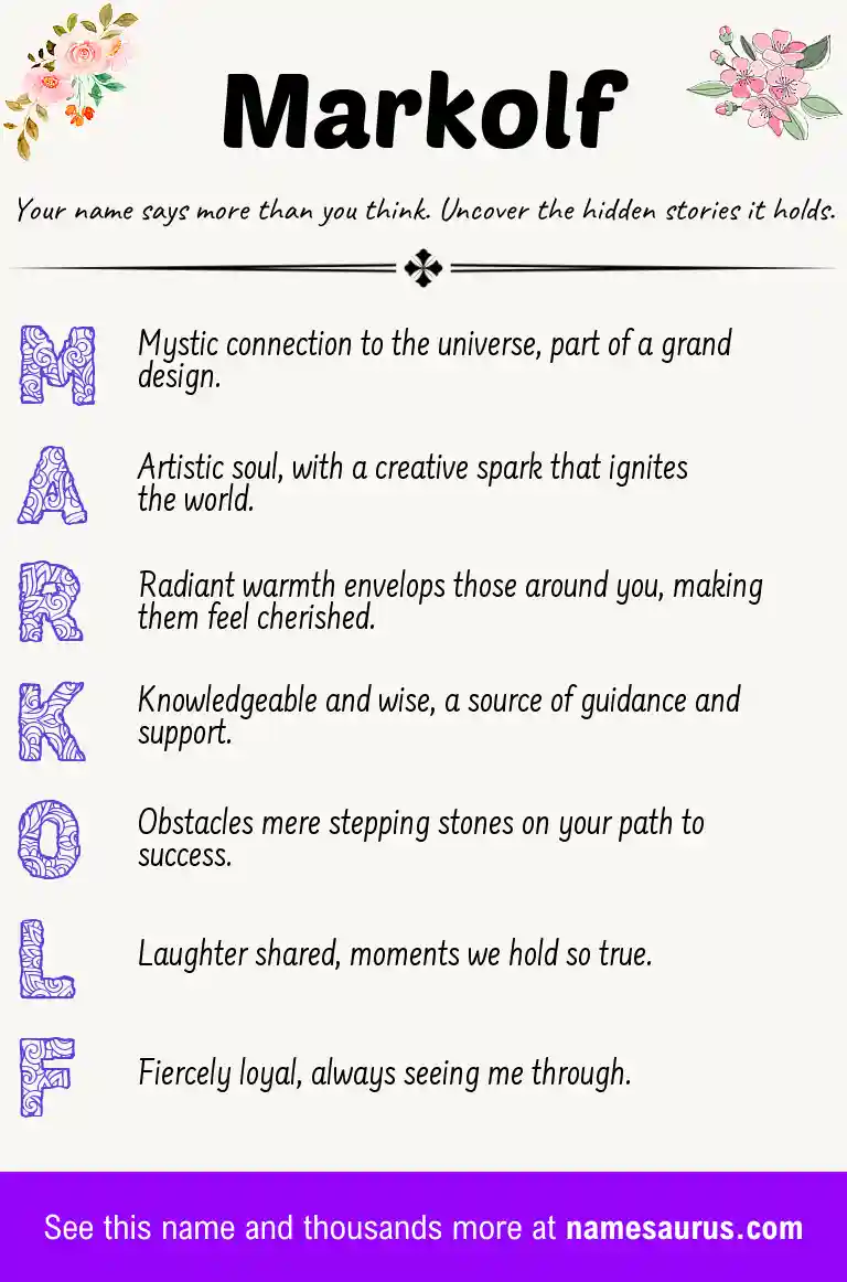 Acrostic poem about Markolf.