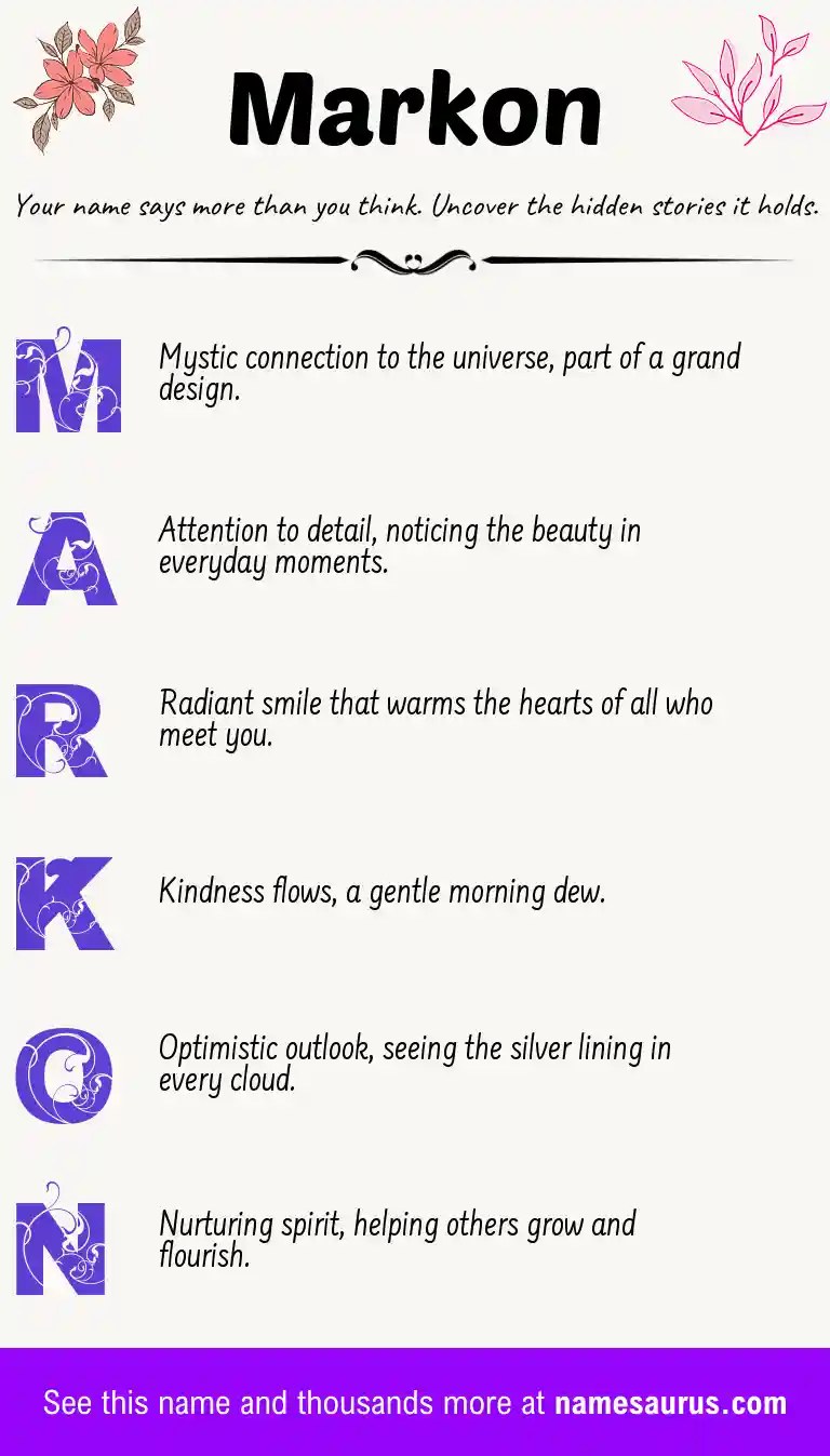 Acrostic poem about Markon.