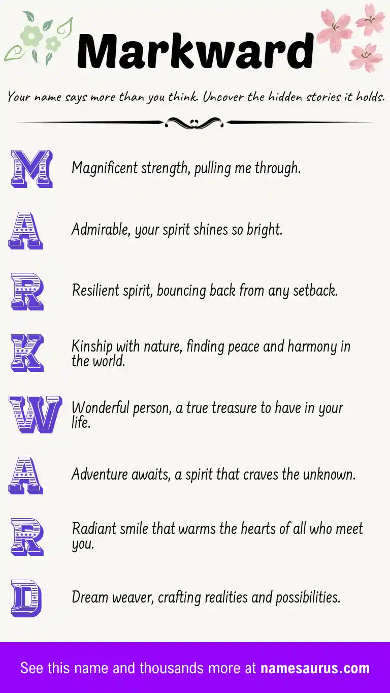 Acrostic poem about Markward.