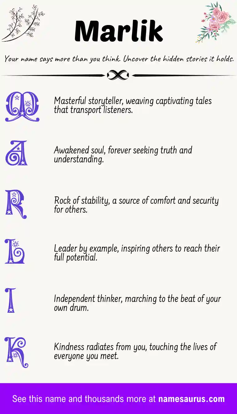 Acrostic poem about Marlik.