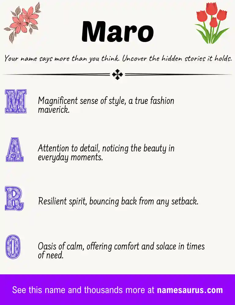 Acrostic poem about Maro.