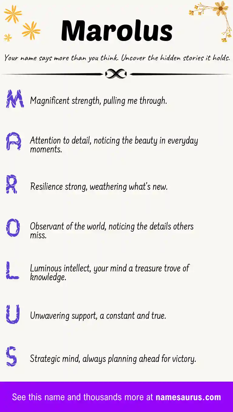 Acrostic poem about Marolus.