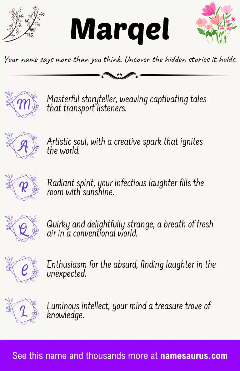 Acrostic poem about Marqel.