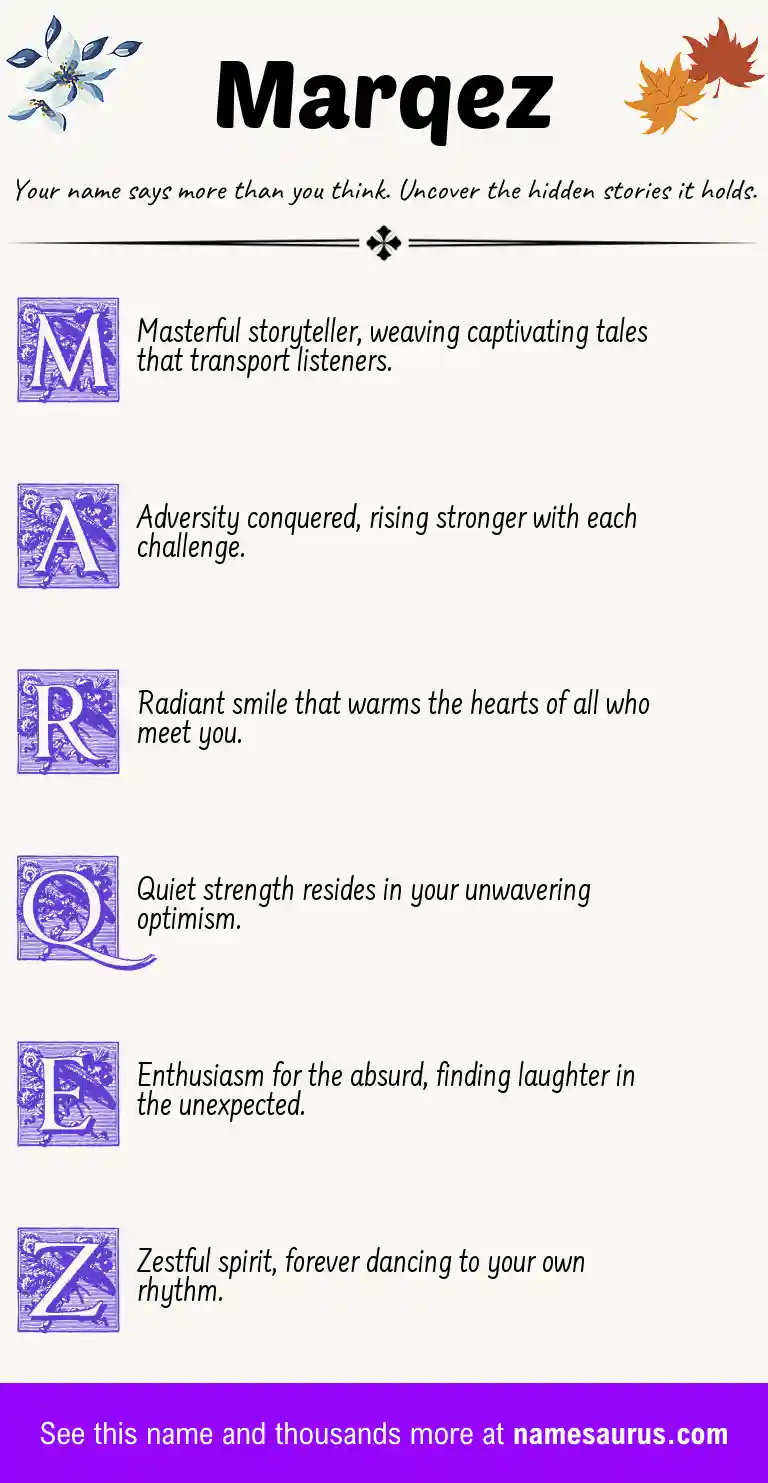 Acrostic poem about Marqez.