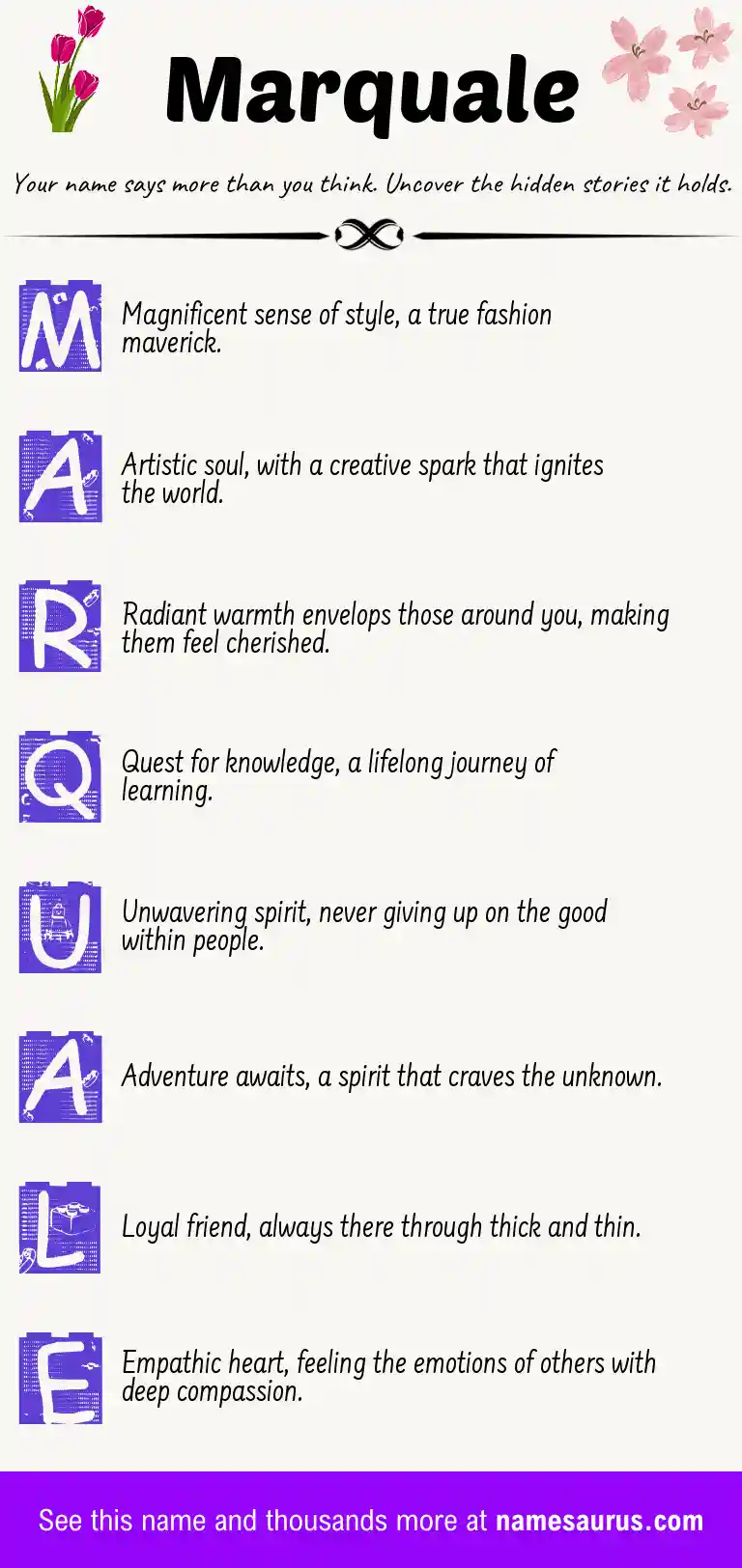 Acrostic poem about Marquale.