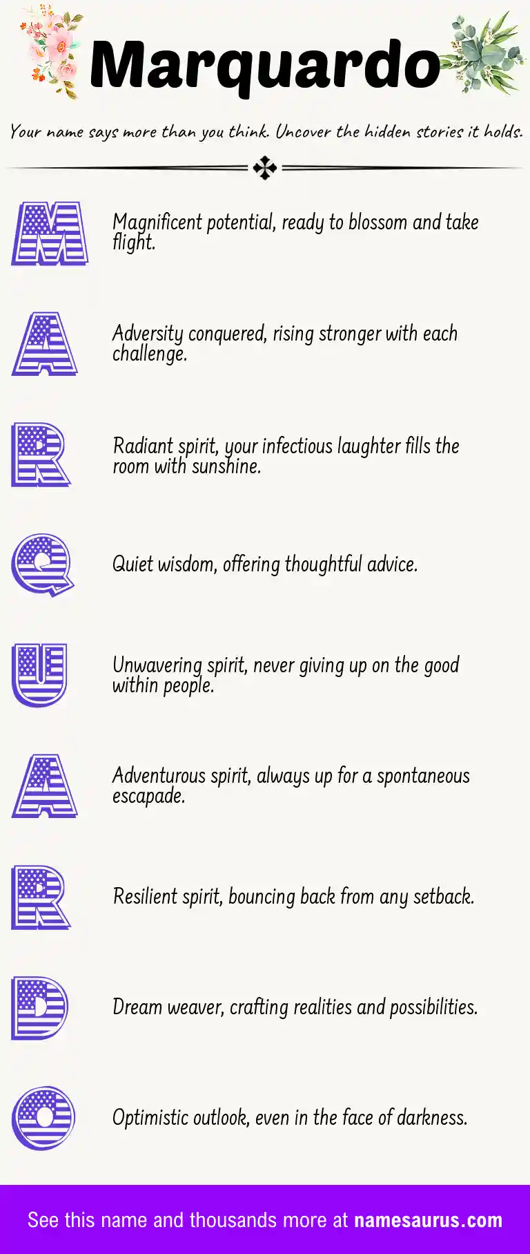 Acrostic poem about Marquardo.