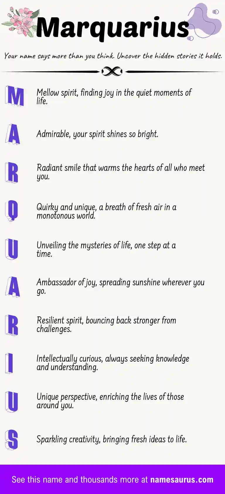 Acrostic poem about Marquarius.