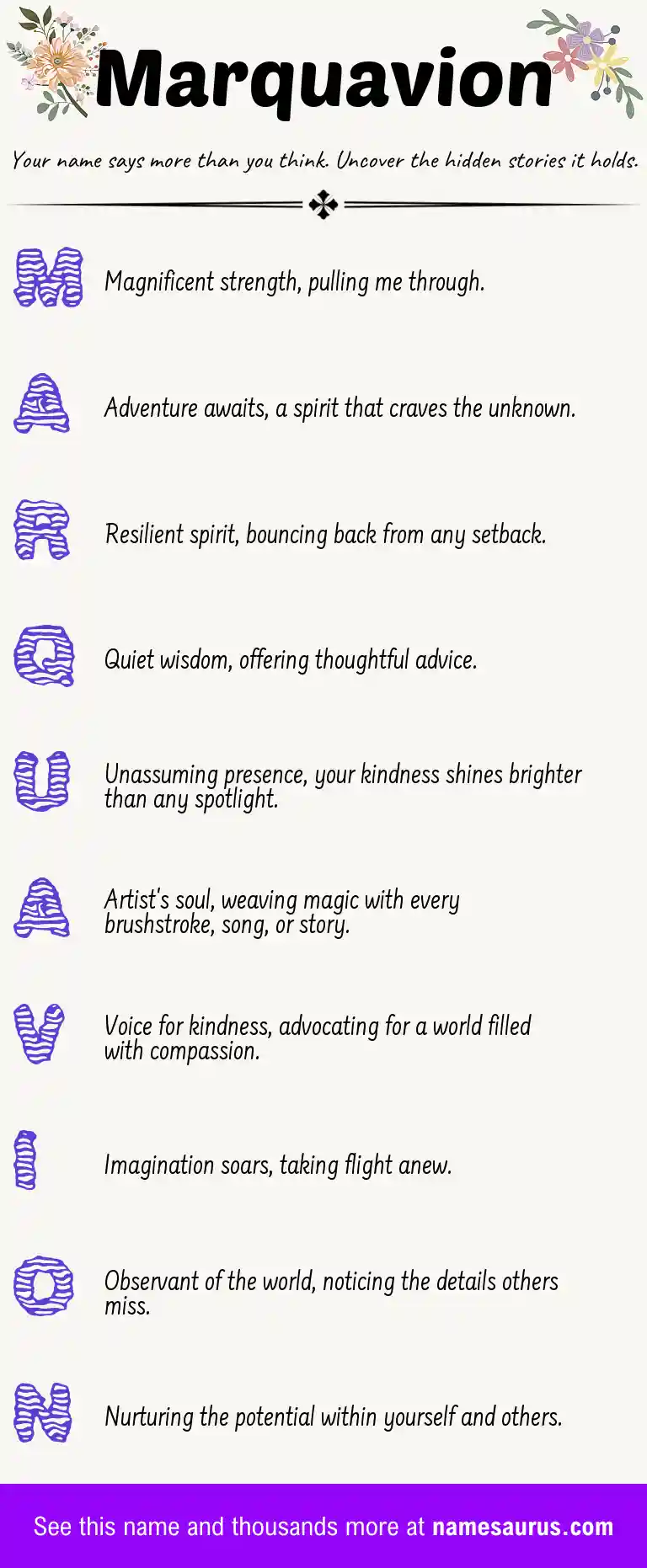 Acrostic poem about Marquavion.